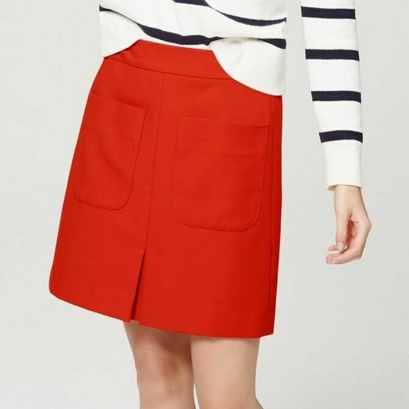 LOFT Dresses & Skirts - LOFT Orange Red Pocket Shift Skirt